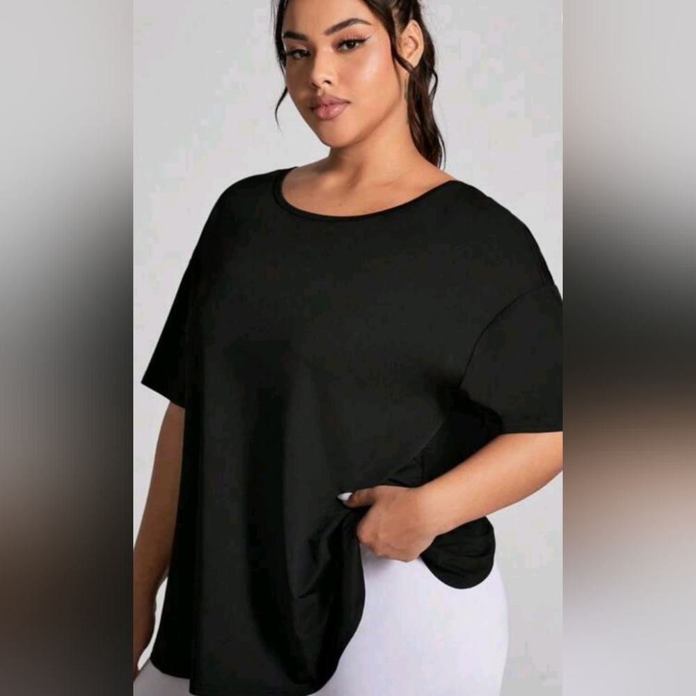 Black Work Out Top with Crisscross Back